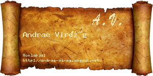 Andrae Virág névjegykártya