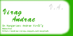 virag andrae business card